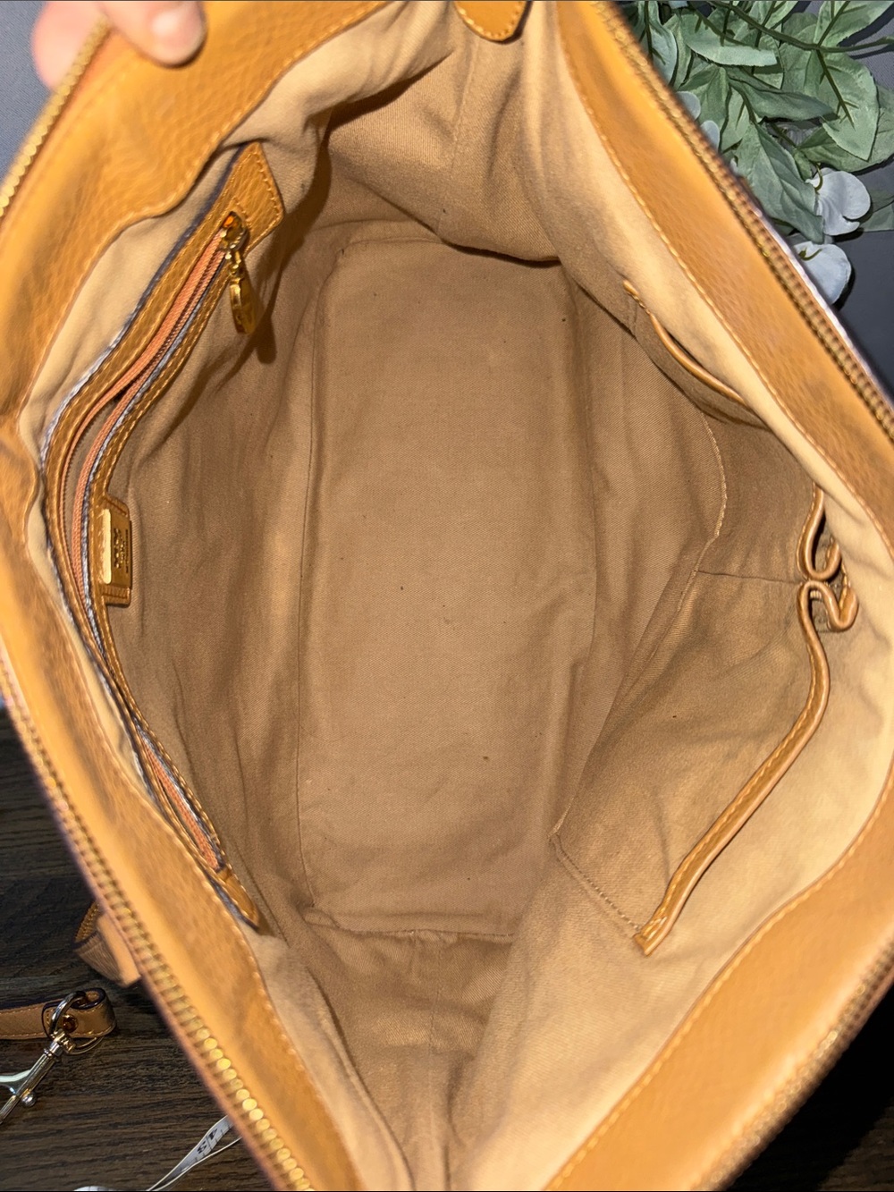 MCM leather Cognac Visetos Logo Tote with Detachable Strap - Picture 12 of 17